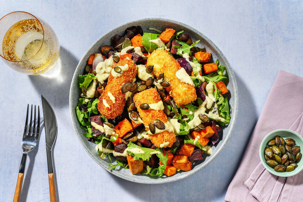 Panert halloumi-bowl