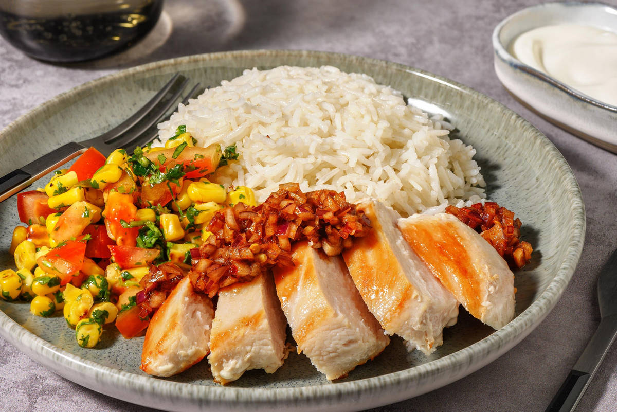  Stekt piri-piri-kyckling och majssallad