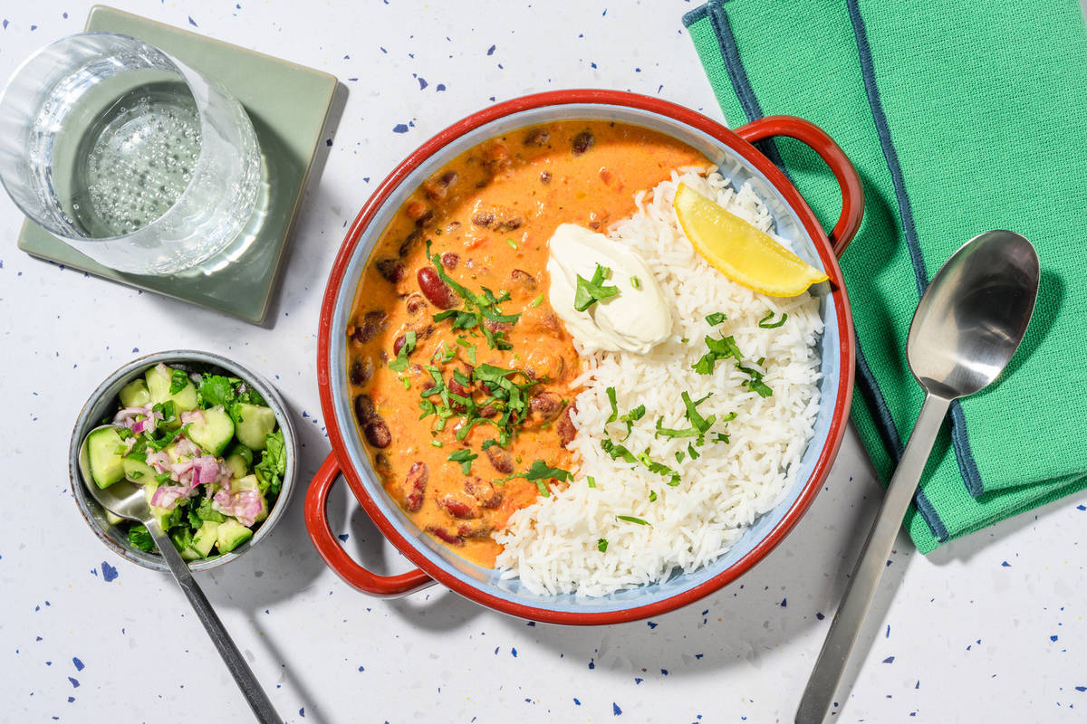 Spiced Kidney Bean Curry with Paneer