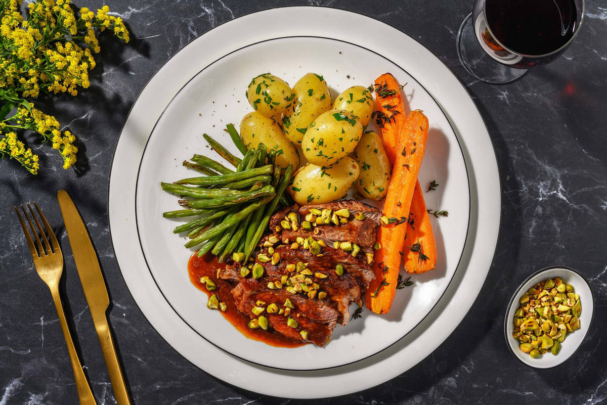 Pannstekt lamm och rödvinssås
