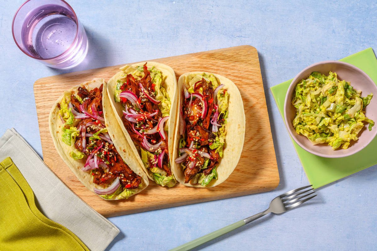 ¡Taco party! Heura picante con cebolla encurtida