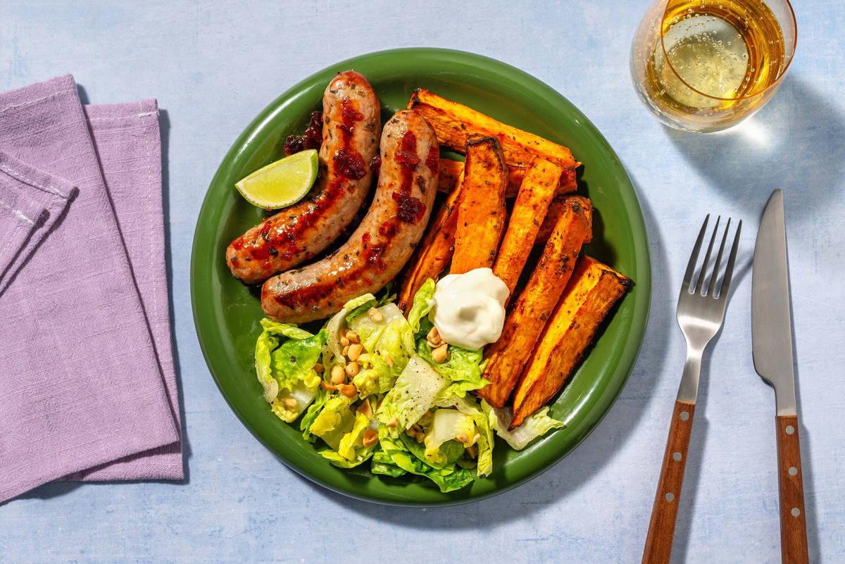 Red Pepper Chilli Jelly Glazed Double Sausage Bake