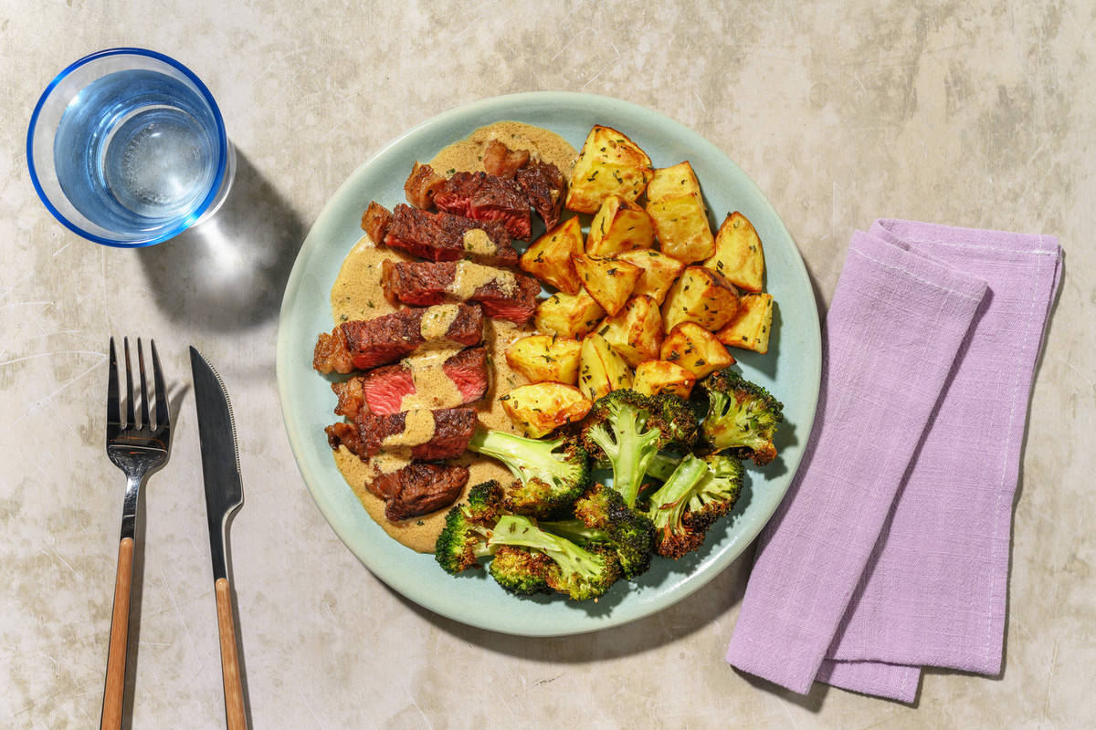 Beef in a Mustard Rosemary Sauce