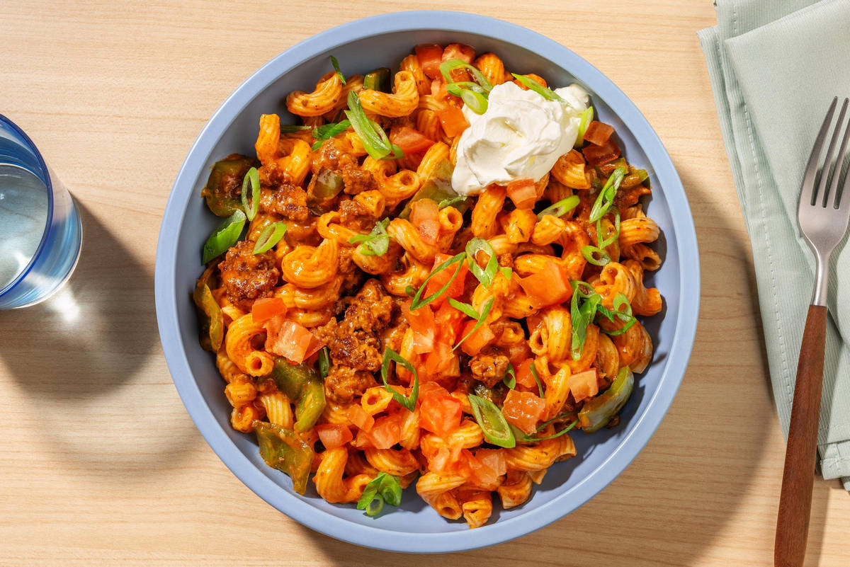 Speedy Beef Taco Mac 'n' Cheese