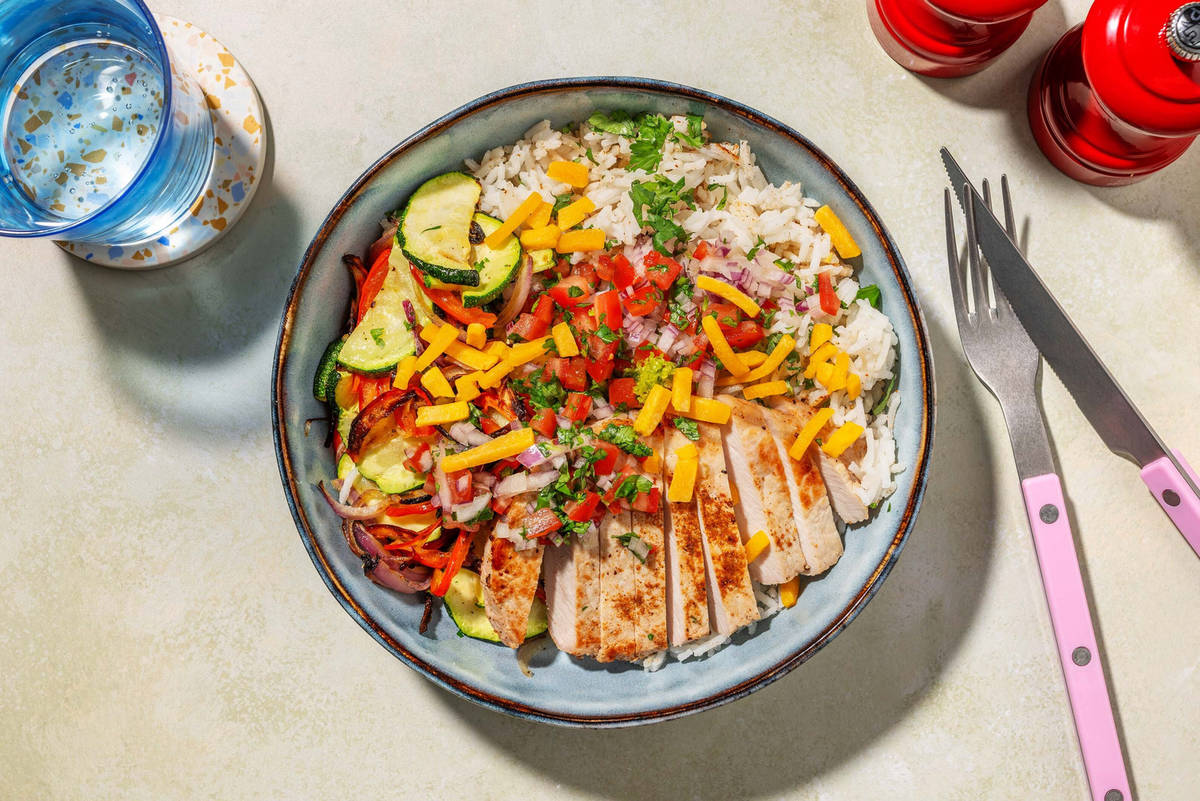 Bol de porc chargé style fajita