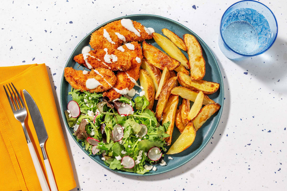 Greek-Inspired Breaded Chicken Breast