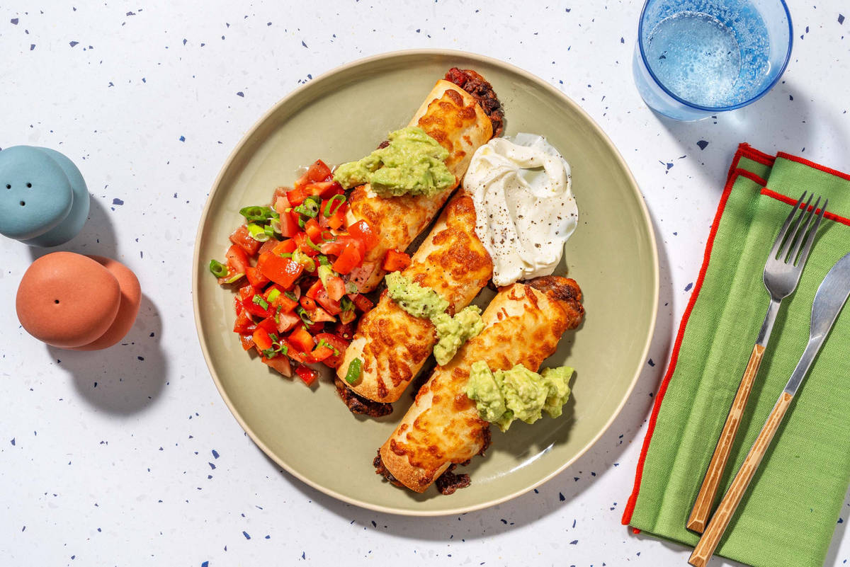 Sweet Pepper and Black Bean Taquitos