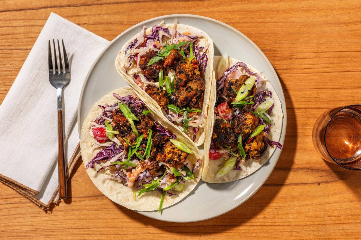 Sweet-Soy Double Falafel Tacos