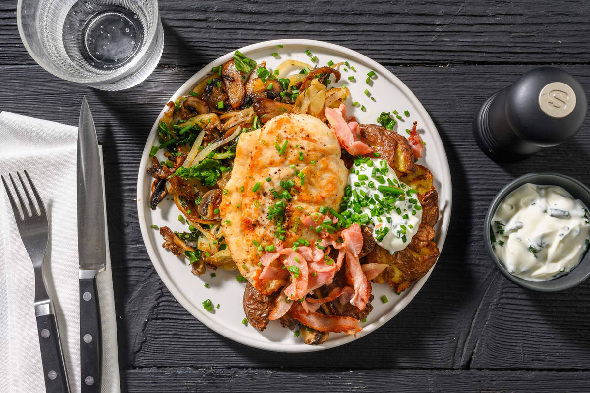 Herby Parmesan-Stuffed Organic Chicken