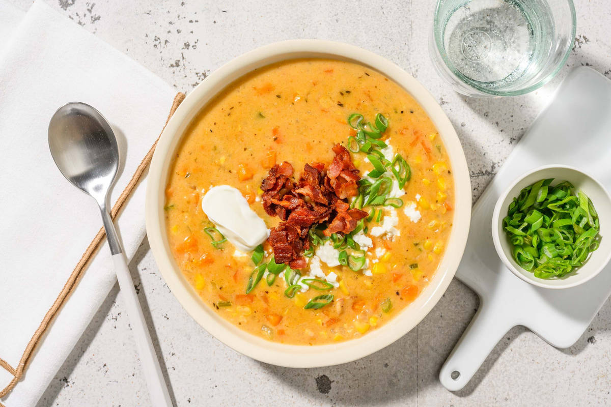 Smart "Esquites" Double Bacon and Corn Chowder
