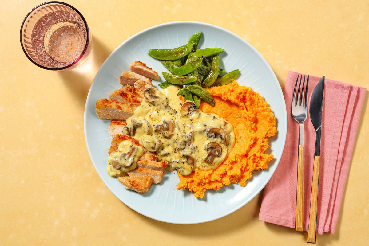 Pork Tenderloin and Mushroom-Sour Cream Sauce