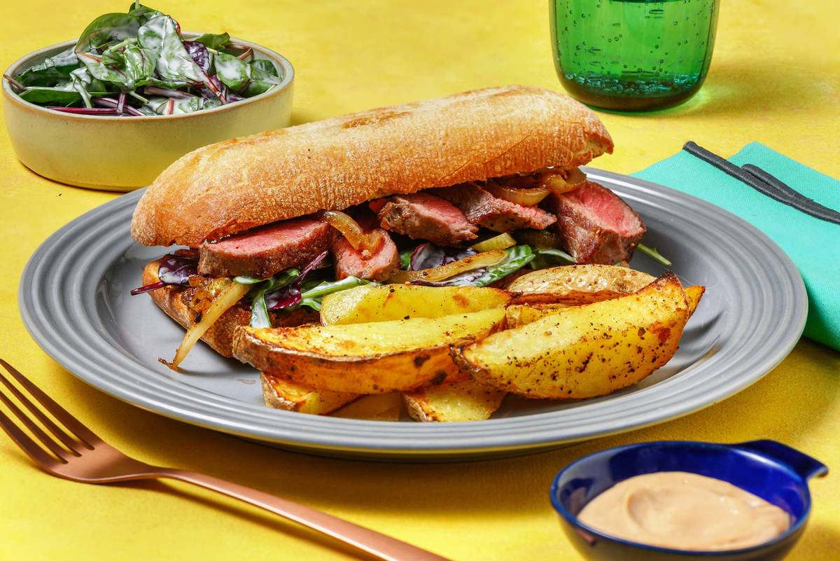 BBQ Double Striploin Steak Sandwiches