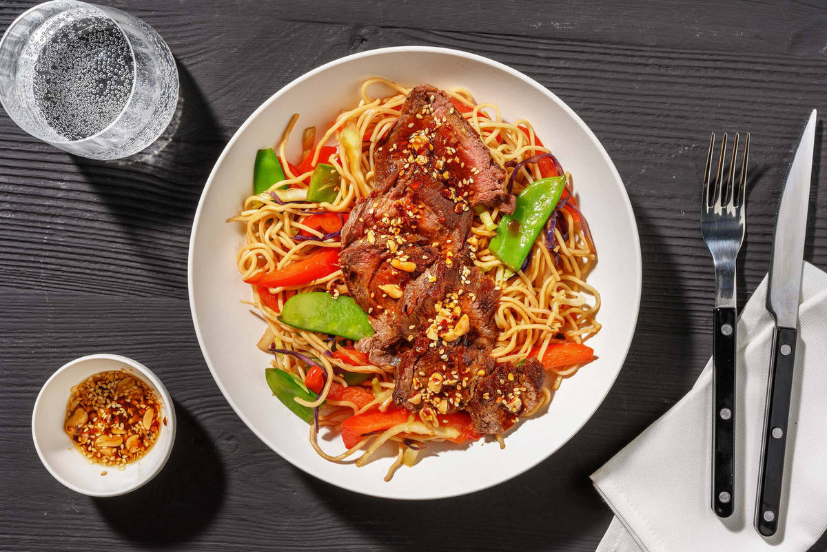 Umami Tenderloin Steak and Noodle Stir-Fry