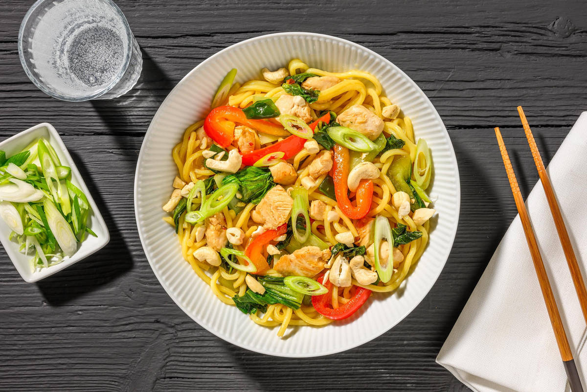 Poulet façon chow mein