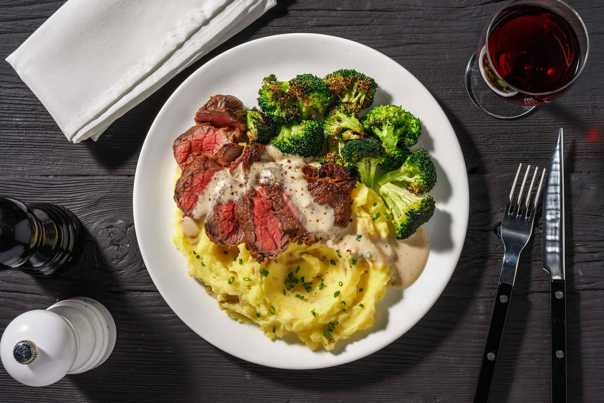 Double Striploin Steaks and Country-Style Cream Gravy