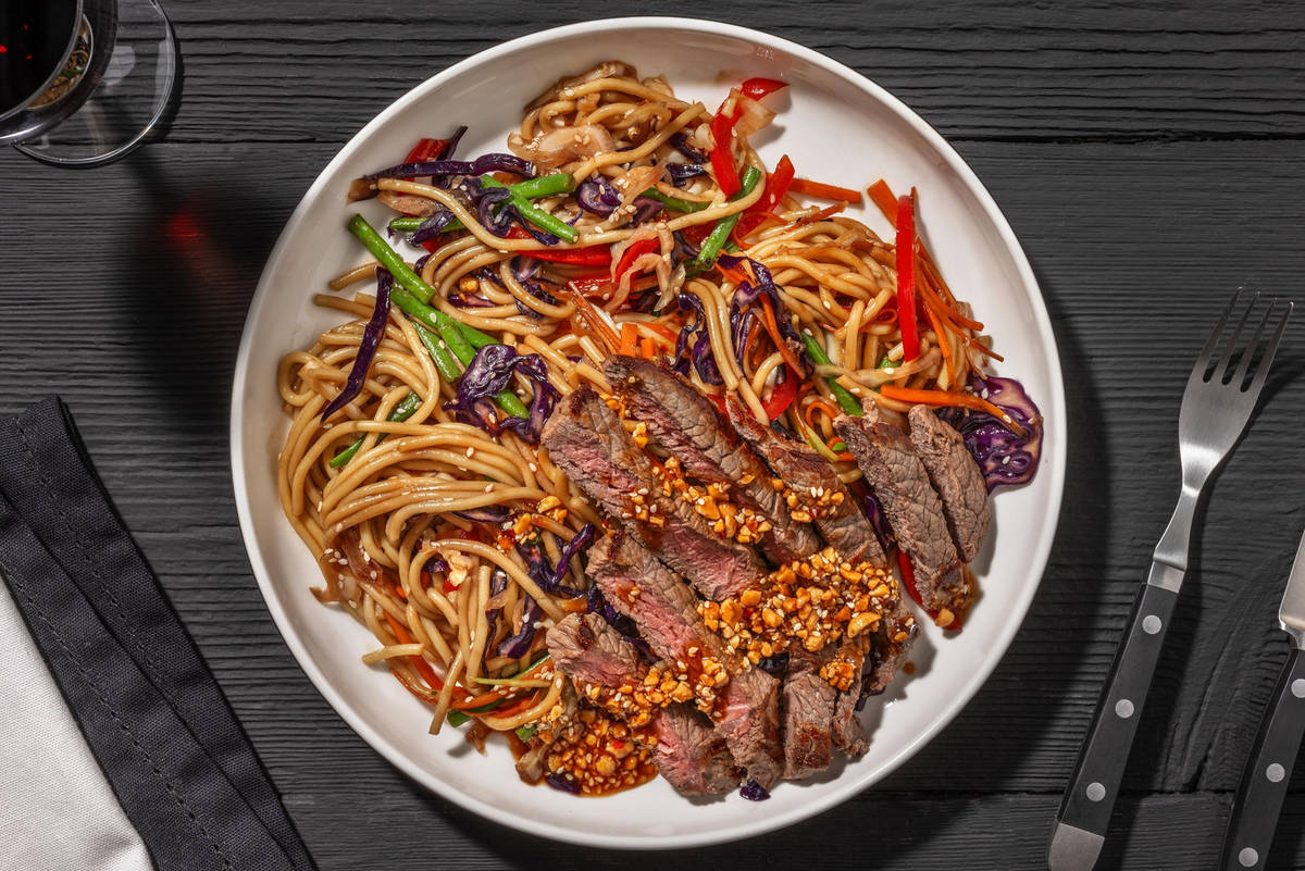 Umami Tenderloin Steak and Noodle Stir-Fry