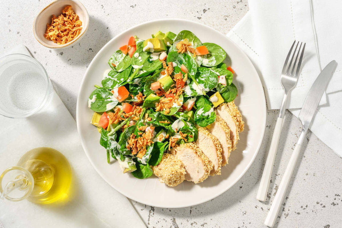 Carb Smart Sesame-Crusted Tofu Salad
