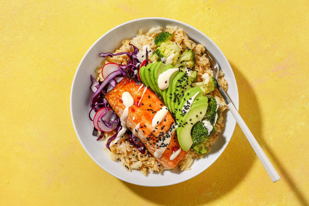 Sticky Bang Bang Double Salmon Bowls