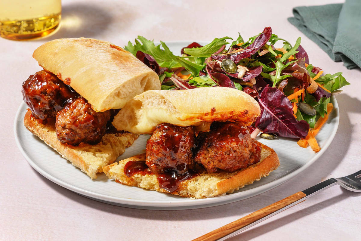 Apricot-Glazed Sausage Meatball Sandwiches