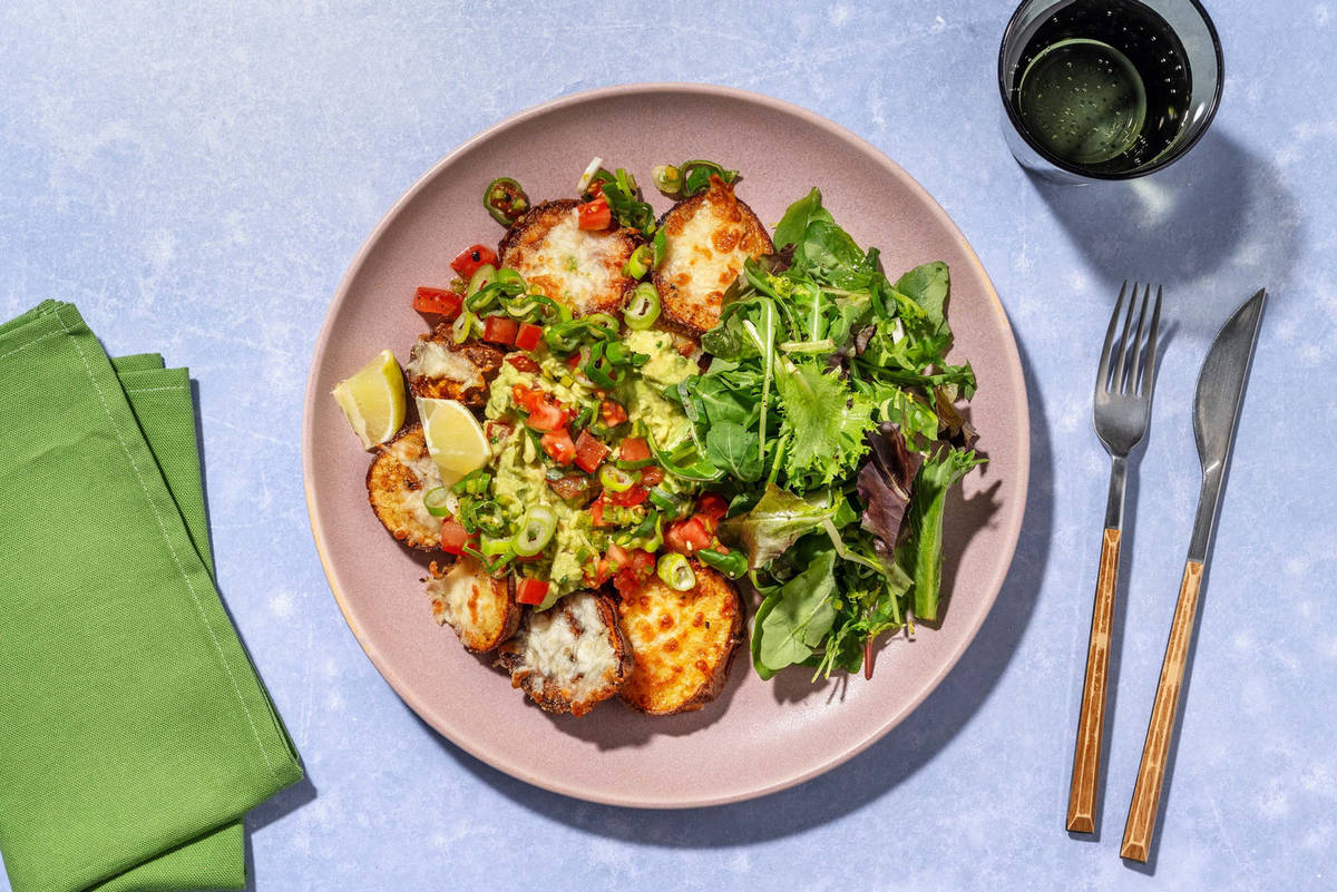 Russet, Sweet Potato and Plant-Based Mozzarella 'Nachos'