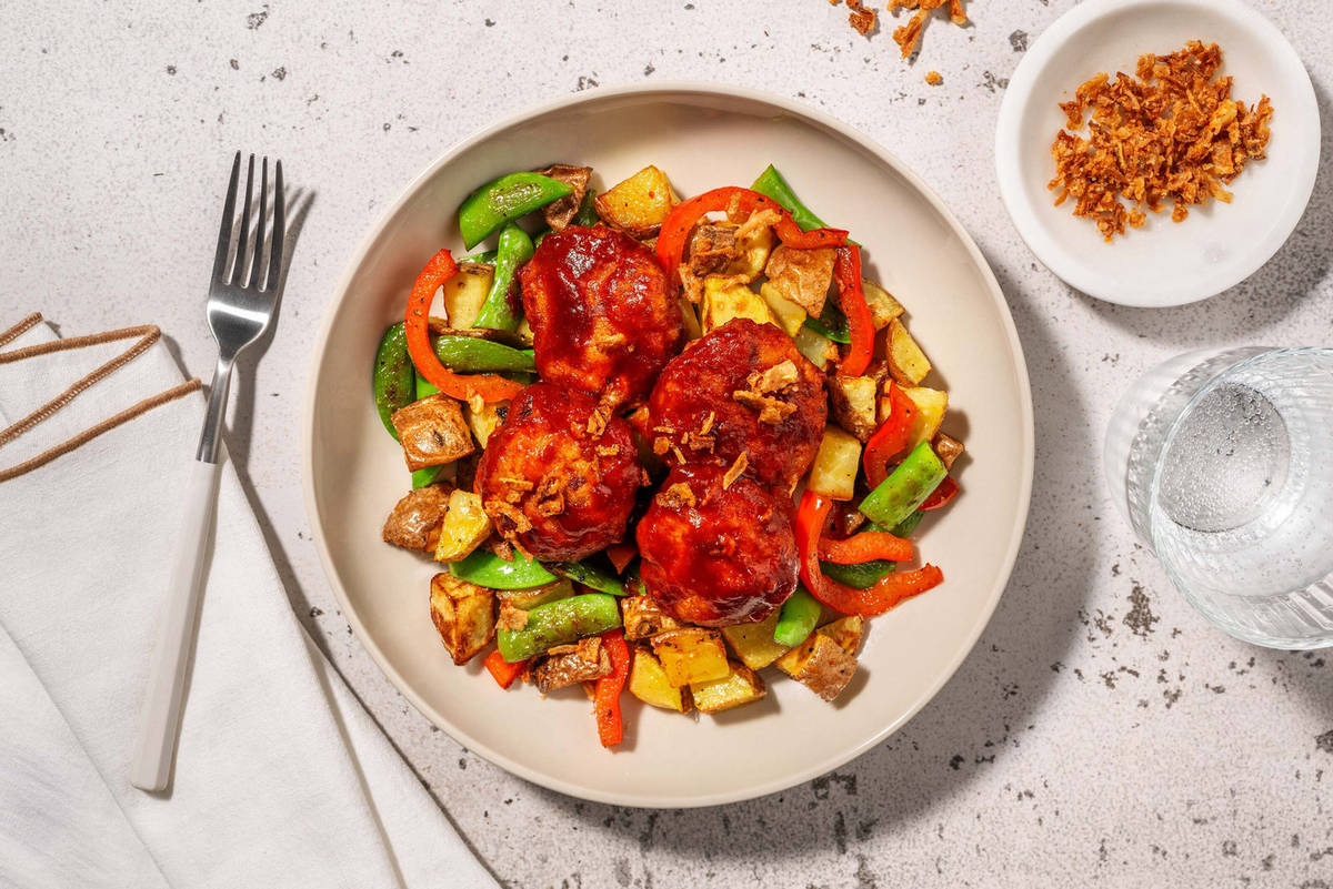 Smart Sweet and Spicy Turkey Patties and Potatoes