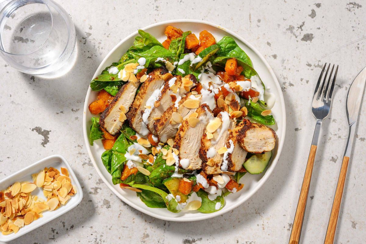 Smart Fig-Roasted Chicken Thighs and Butternut Salad