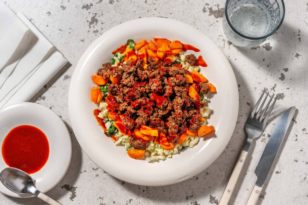 Carb Smart Double Beef Bibimbap-Inspired Bowls