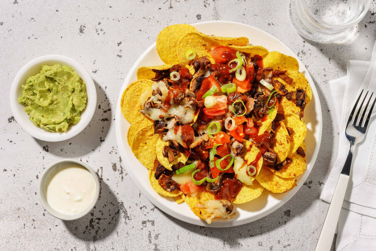 Carb Smart Loaded Beef Tex -Mex Mushroom Nachos