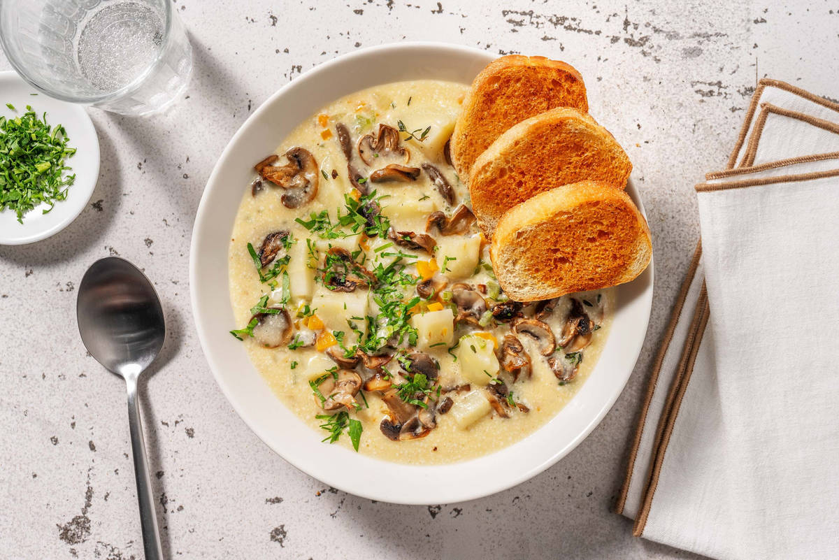 Carb Smart Creamy Mushroom and Parsnip Soup