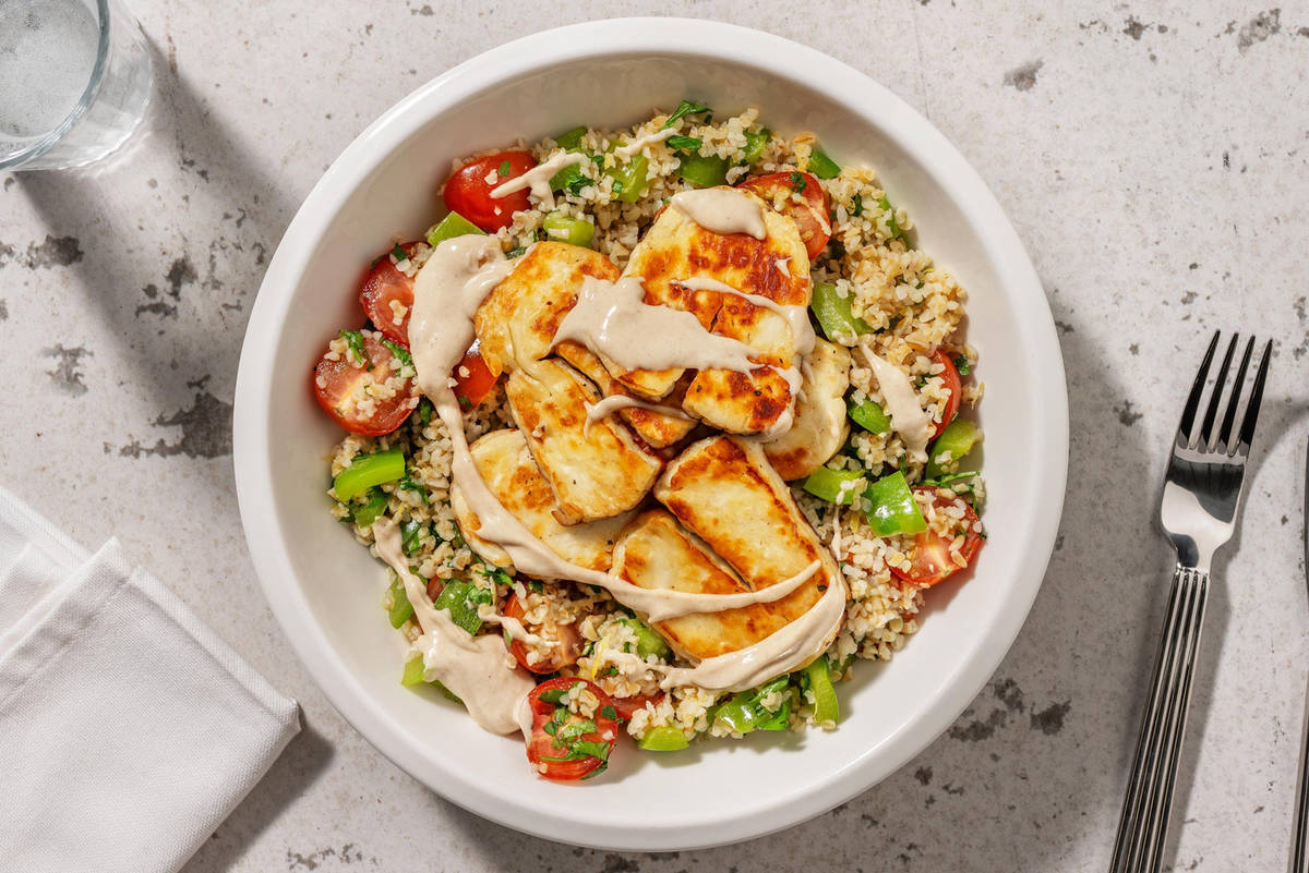 Carb Smart Halloumi, Chicken and Tabbouleh Bowls