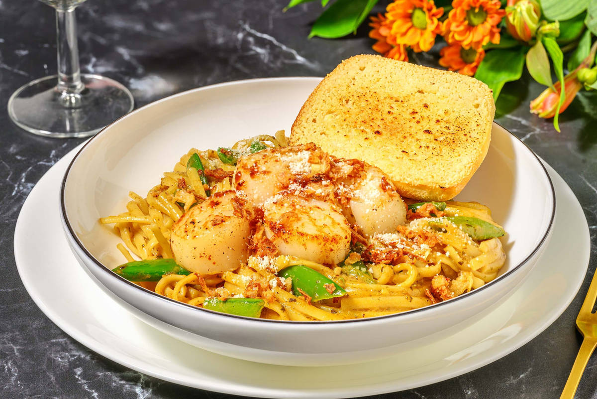 Linguine aux pétoncles en sauce rosée