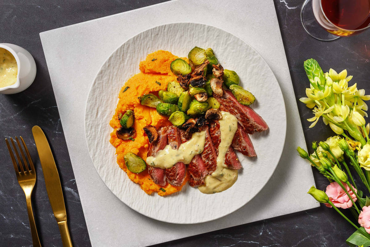 Contre-filet et sauce à la crème à l'estragon