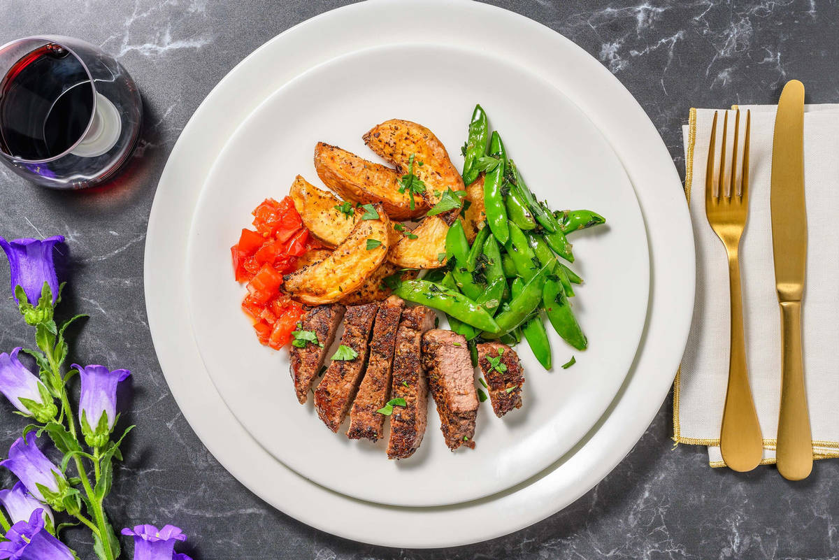 Tenderloin Steaks and Thyme Potato Wedges