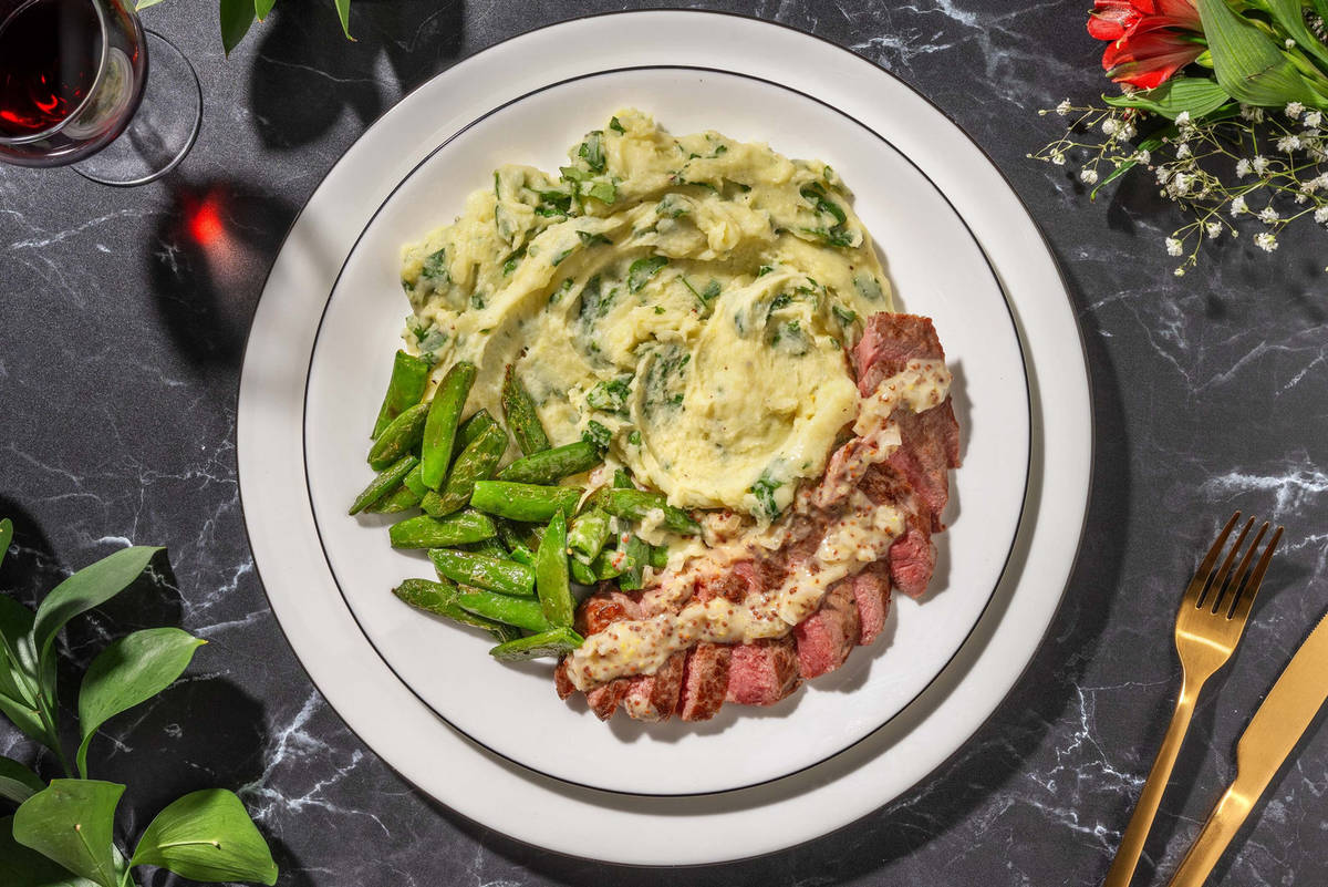Double Steak and Creamy Mustard Pan Sauce