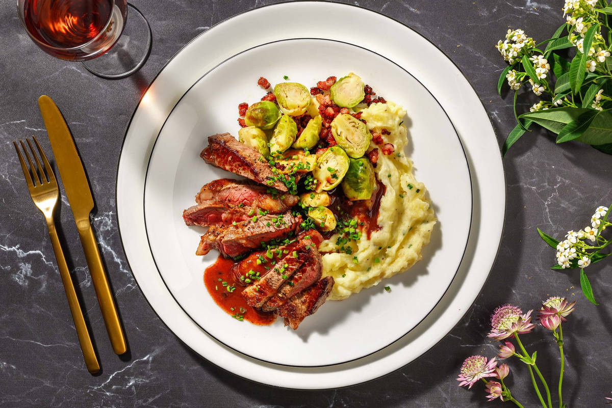 Double Striploin Steak and Savoury Cranberry Sauce