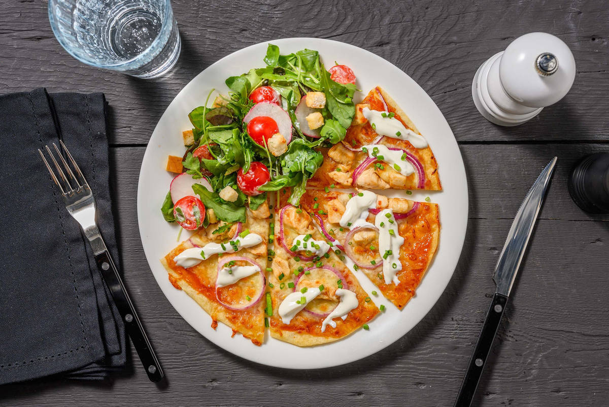 BBQ Chicken Pizzas with Ranch Drizzle