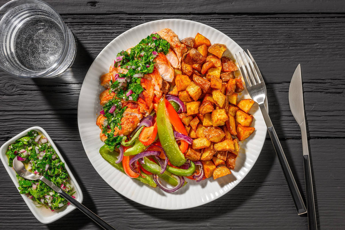 Chimichurri Drizzled Pork Chops