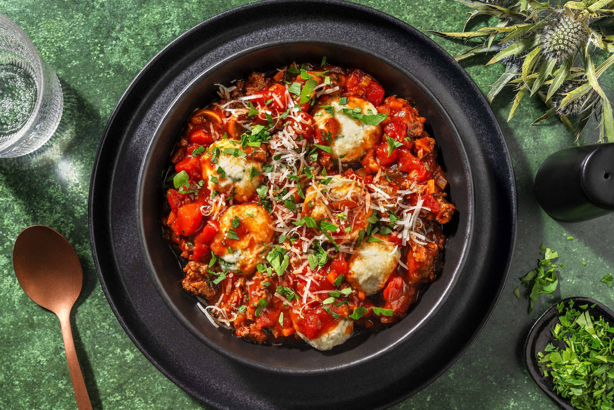 Gnudis de ricotta maison et ragù de bison