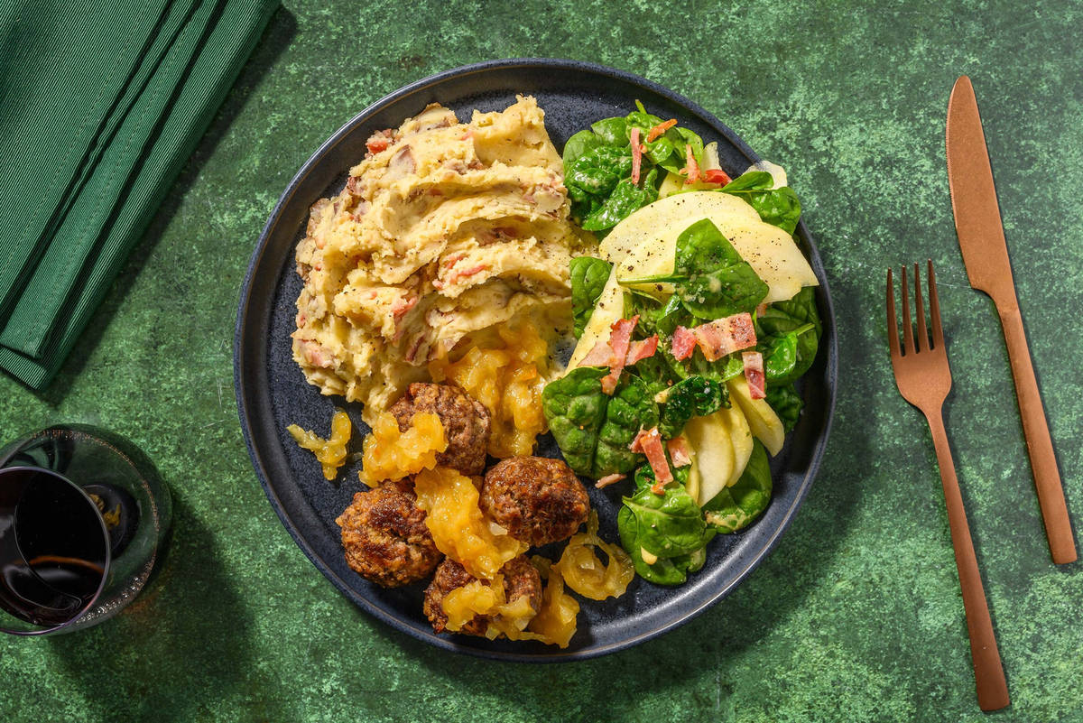 Boulettes d'agneau et chutney aux abricots et aux pommes