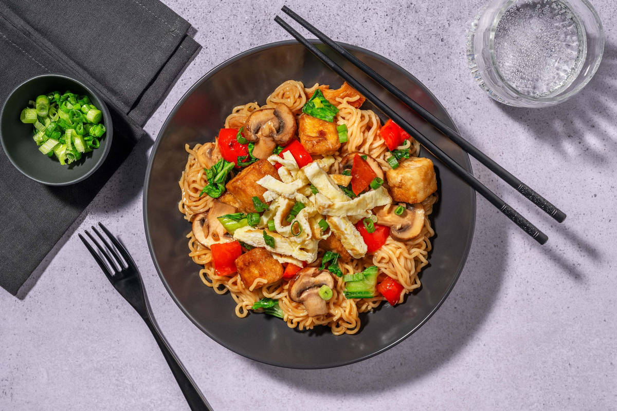 Gingery Tofu and Veggie Chow Mein