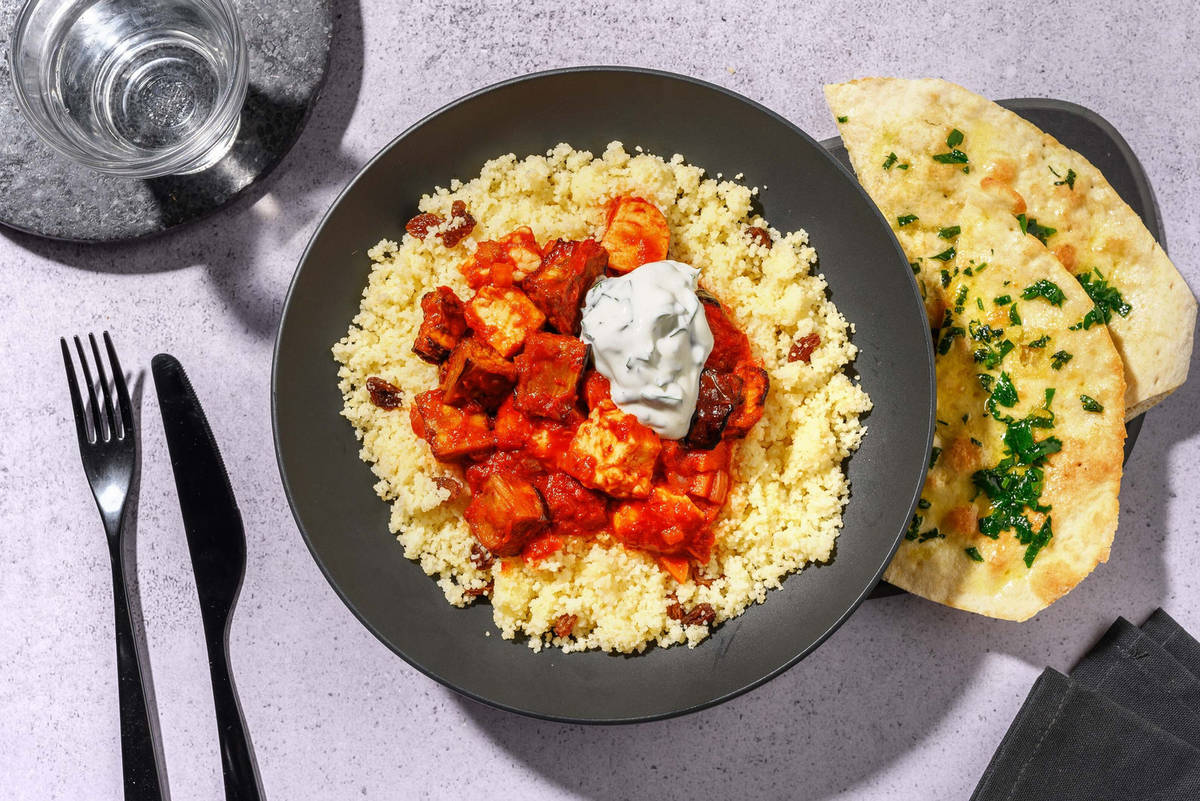 Harissa Stewed Eggplant and Halloumi