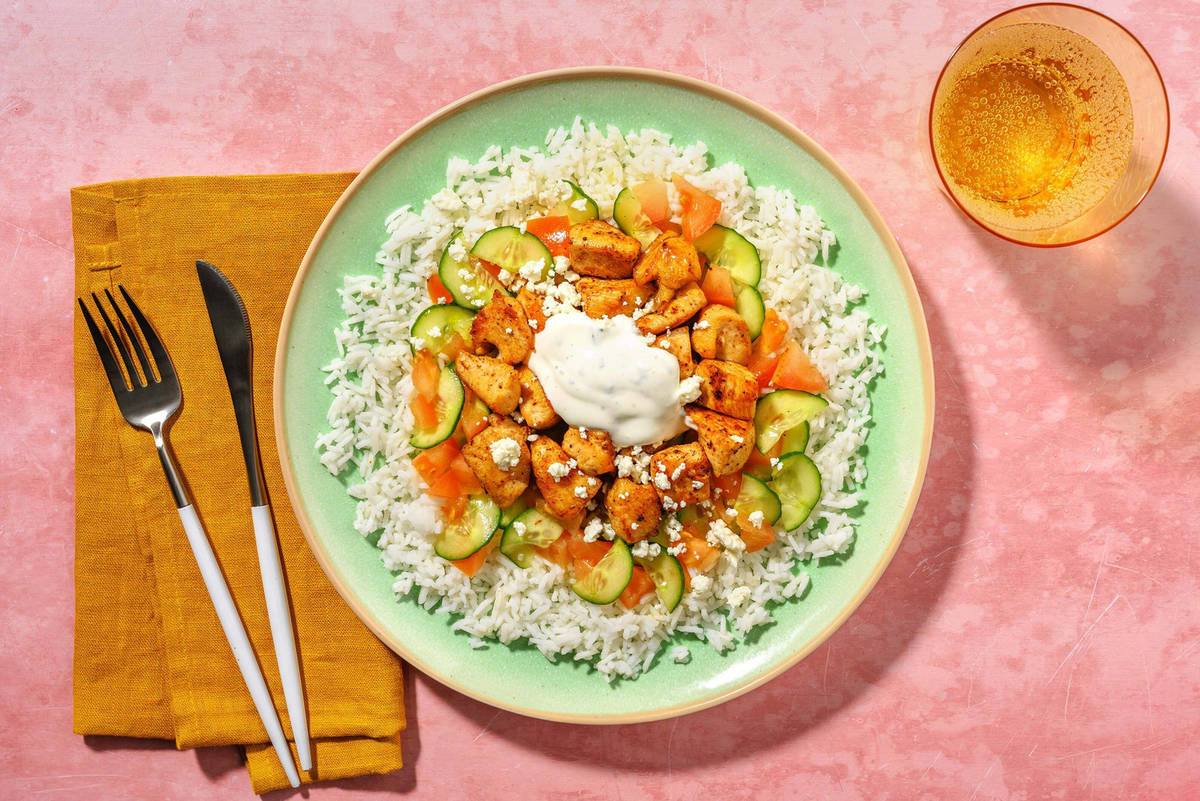 SuperQuick Shawarma-Style Chicken Breasts Bowls