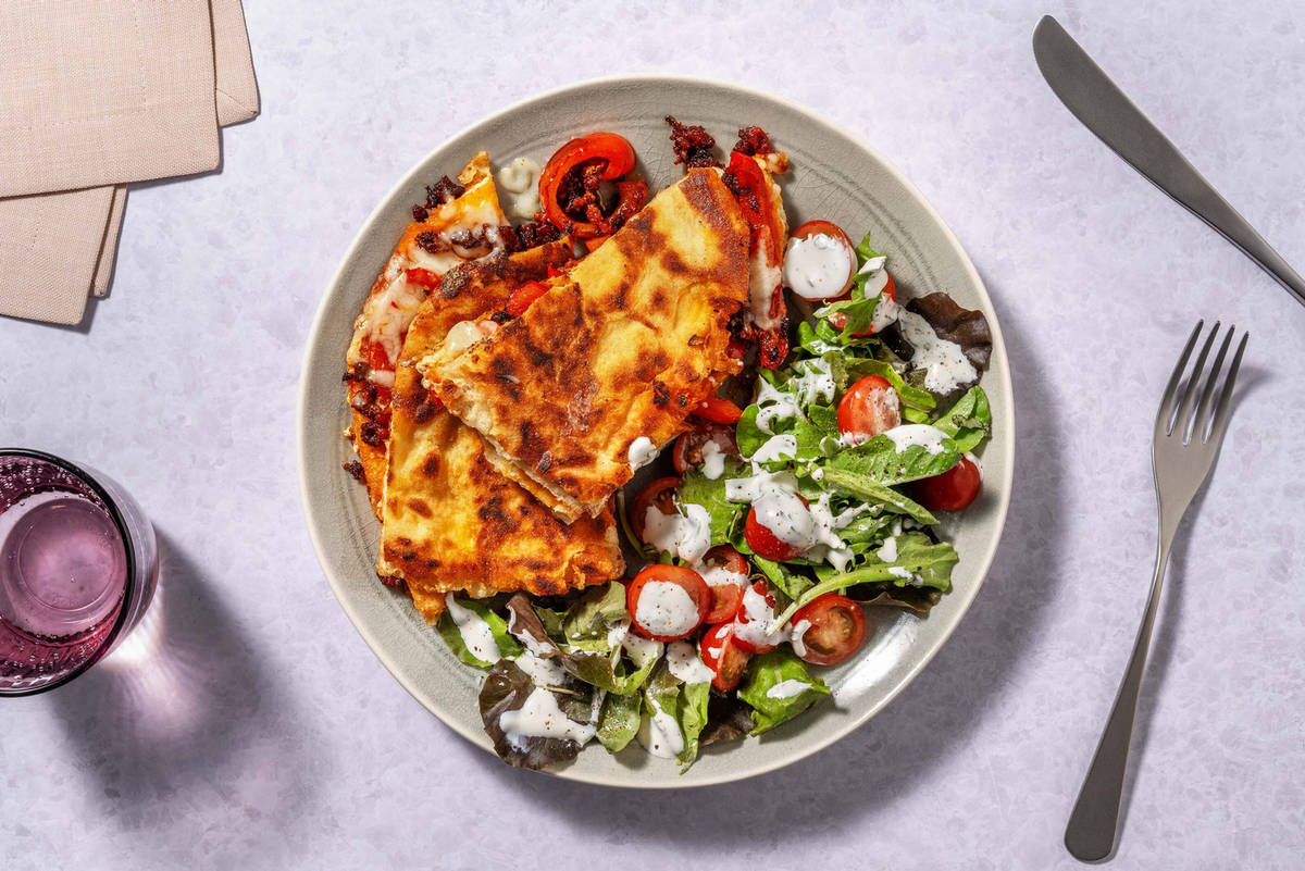 SuperQuick Cheesy Stuffed Beef Pockets