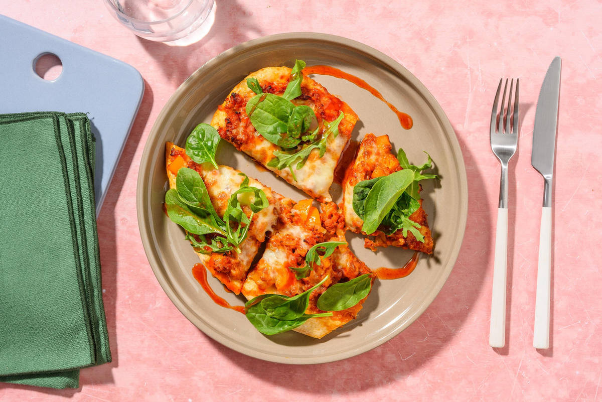 SuperQuick Hot Honey and Chorizo Flatbreads