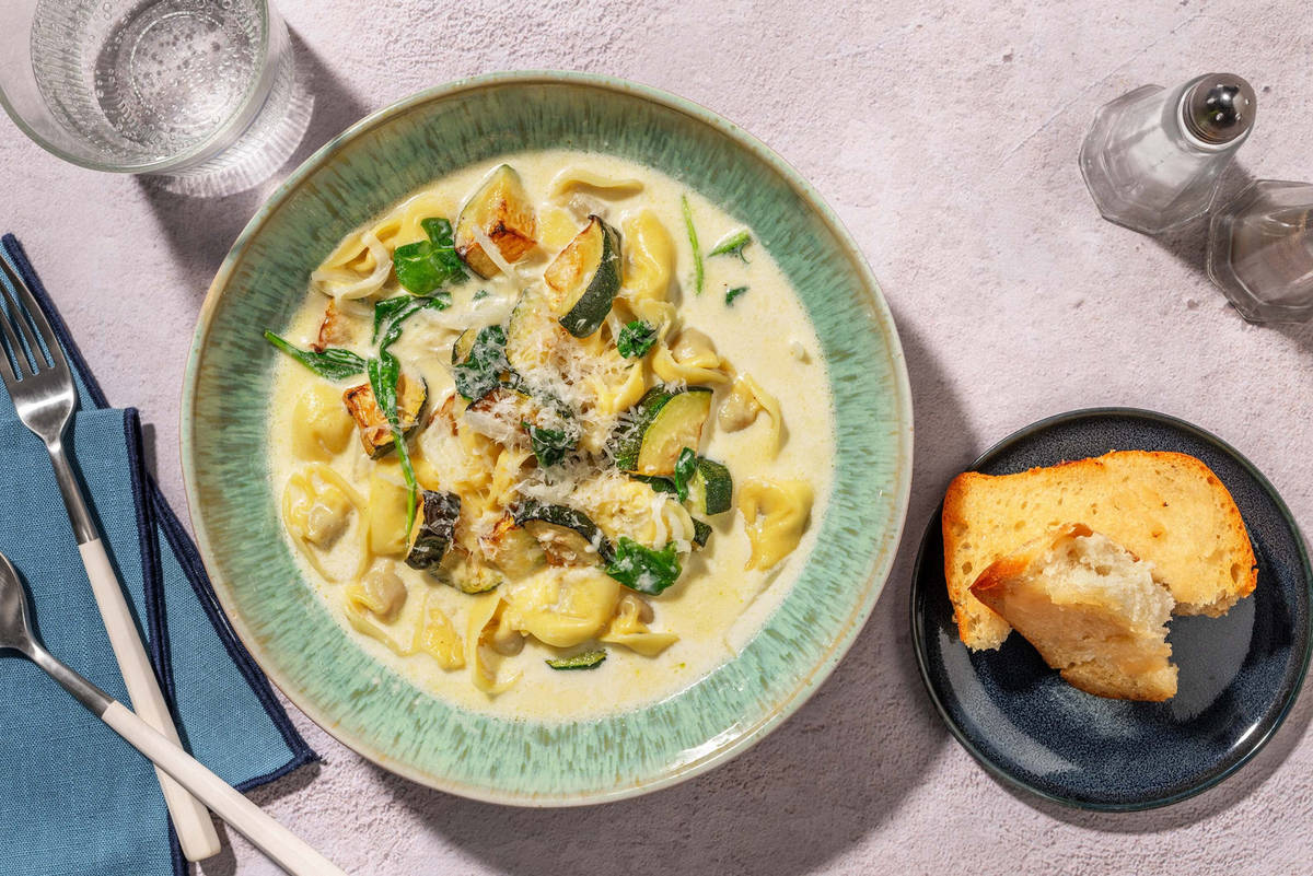 SuperQuick Creamy Tortellini Soup