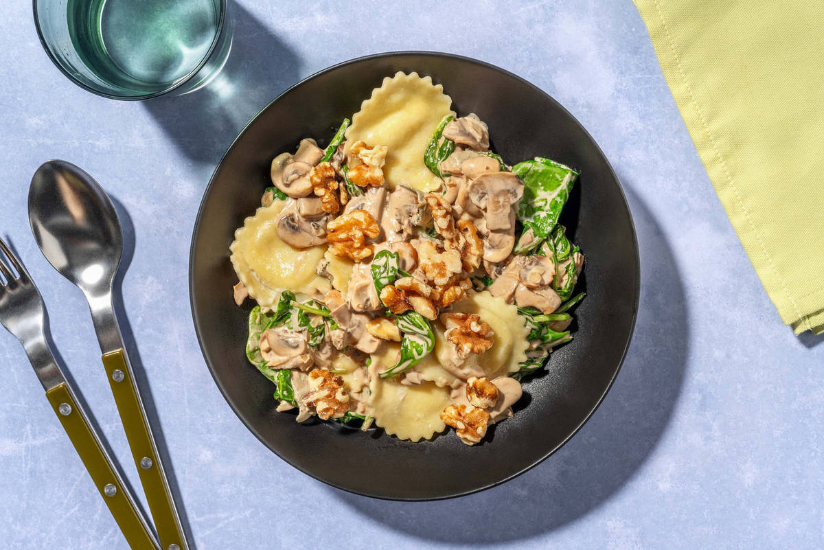 SuperQuick Creamy Butternut Squash-and-Chicken Ravioli