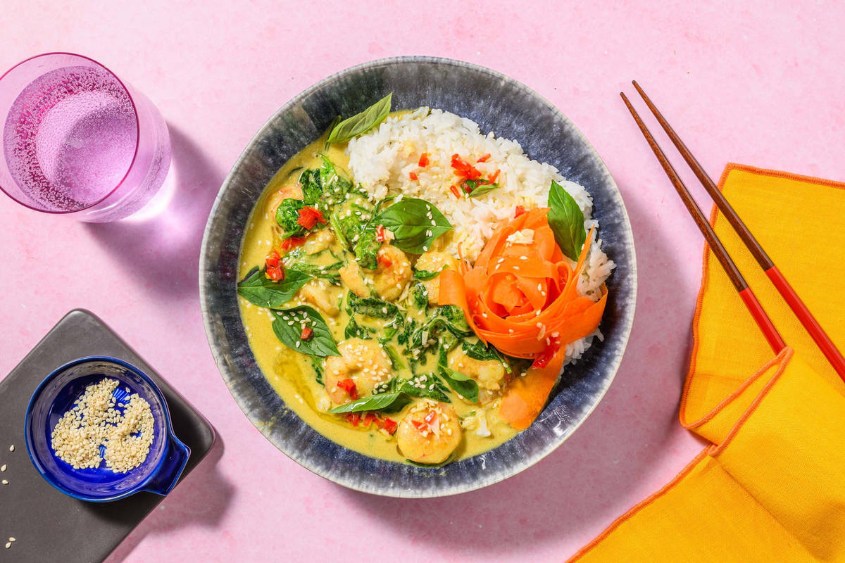 Thai-inspireret rejekarry med kyllingebrystfiletstrimler