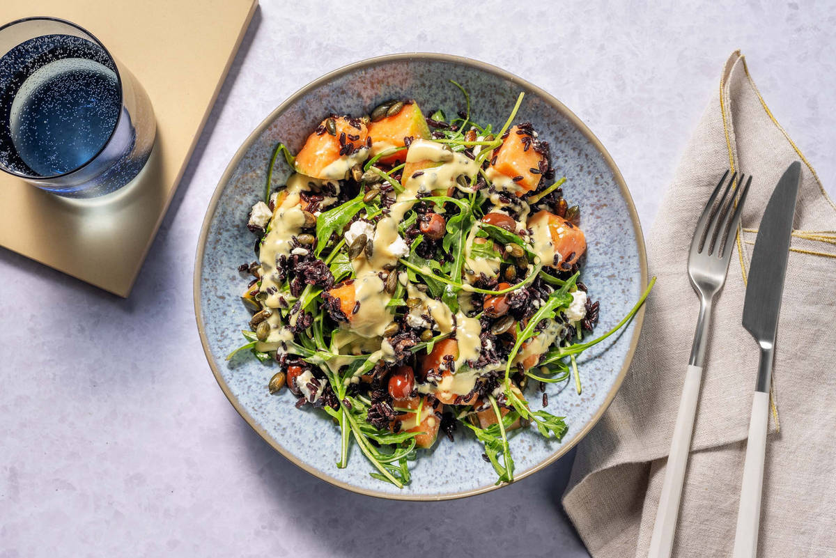Insalata di riso nero, Feta Dop e melone