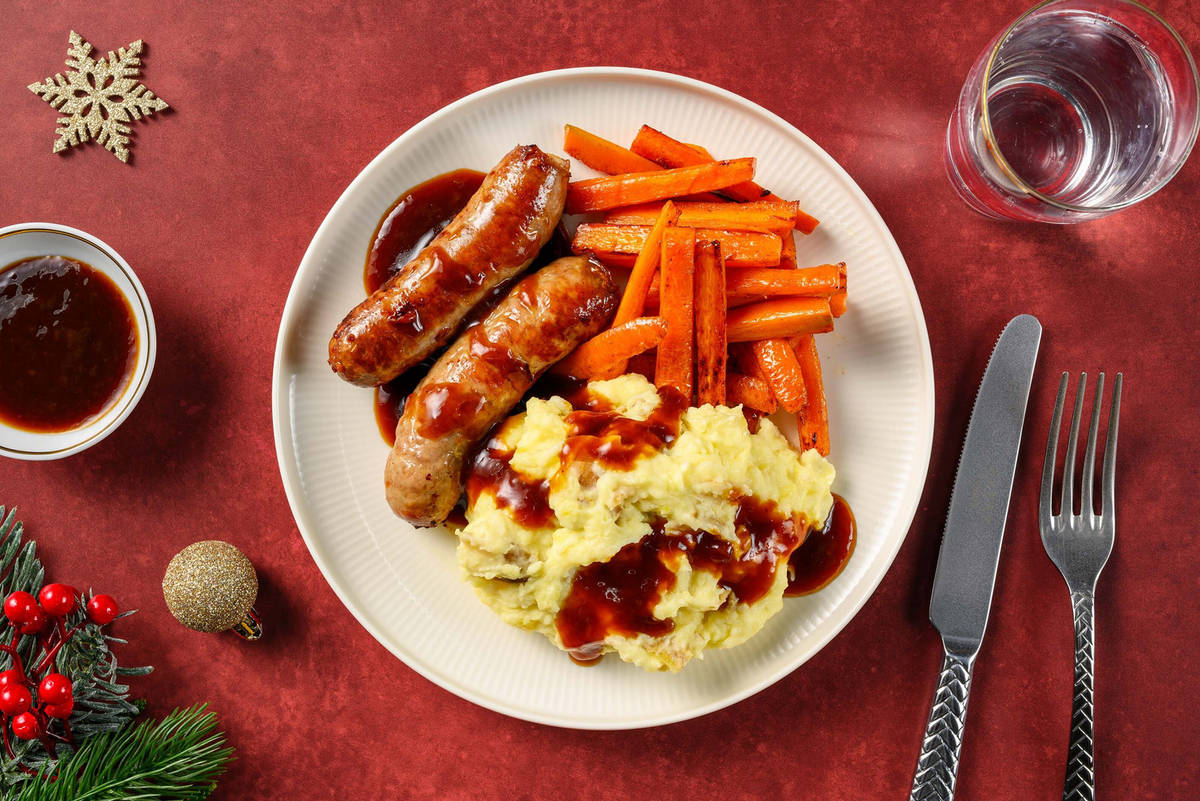 Double Cumberland Sausages and Parsnip Mash