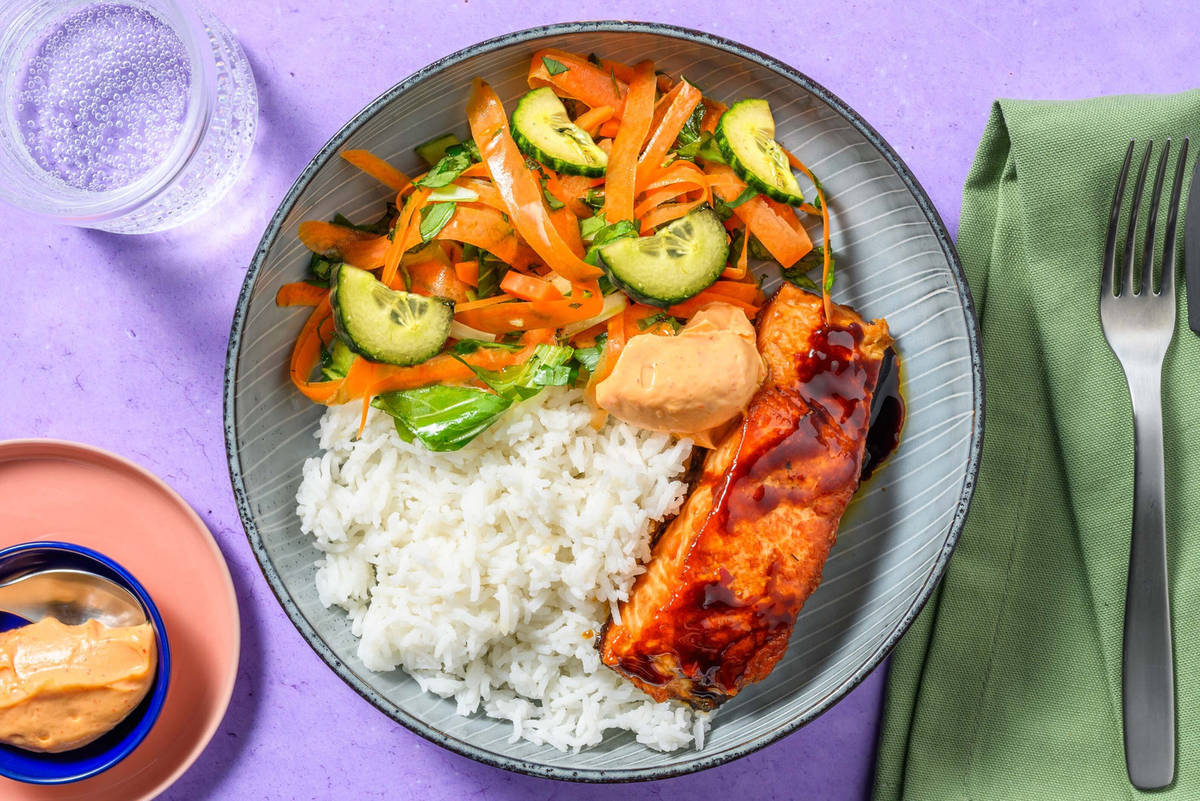 Snabbstekt öring med sweet chili-glaze